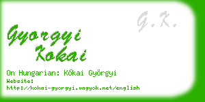 gyorgyi kokai business card