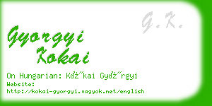 gyorgyi kokai business card